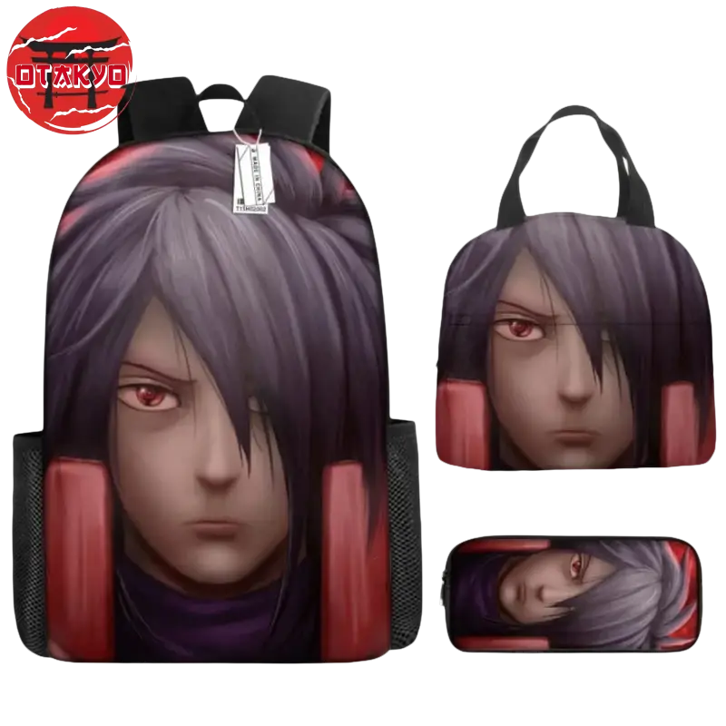 Backpack with Pencil Case and Crossbody Bag Madara Uchiwa - Naruto Shippuden™