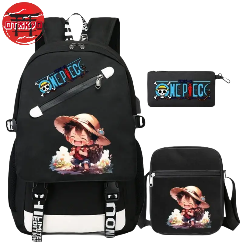 Backpack with Pencil Case and Shoulder Bag Luffy Kawaii - One Piece™