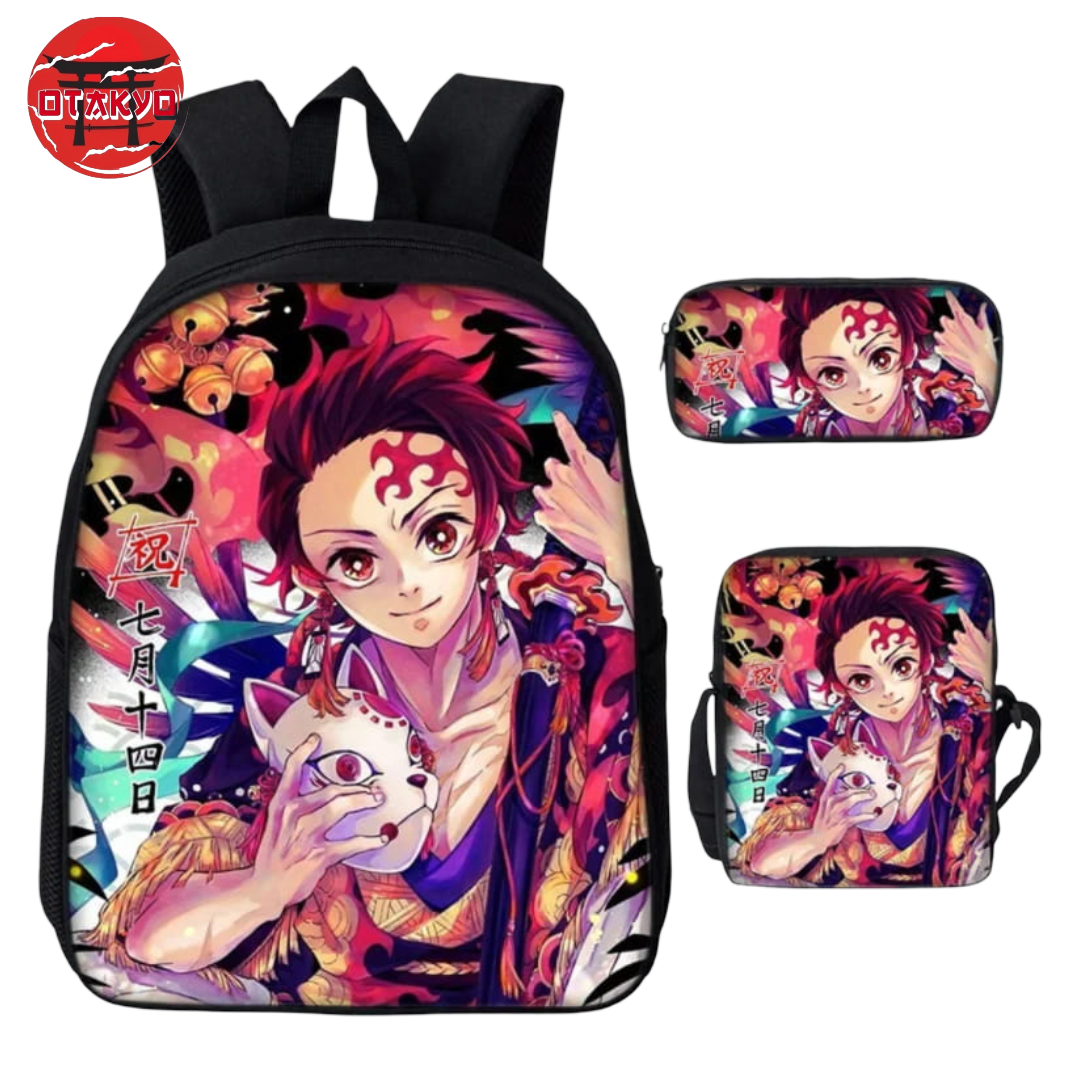 Backpack with Pencil Case and Shoulder Bag Tanjiro Pillar of the Sun - Demon Slayer™