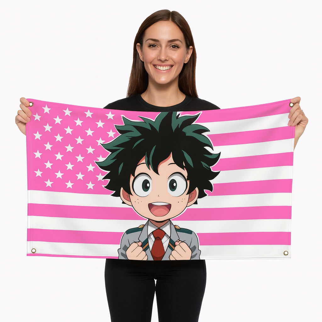 Flag Izuku Midoriya "Chibi Student Style" - My Hero Academia™