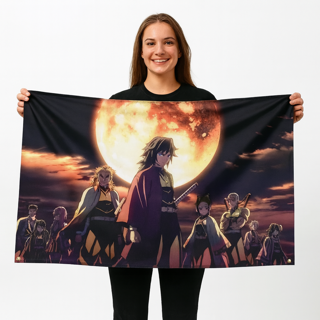 Flag Pillars "Under The Crimson Moon" - Demon Slayer™