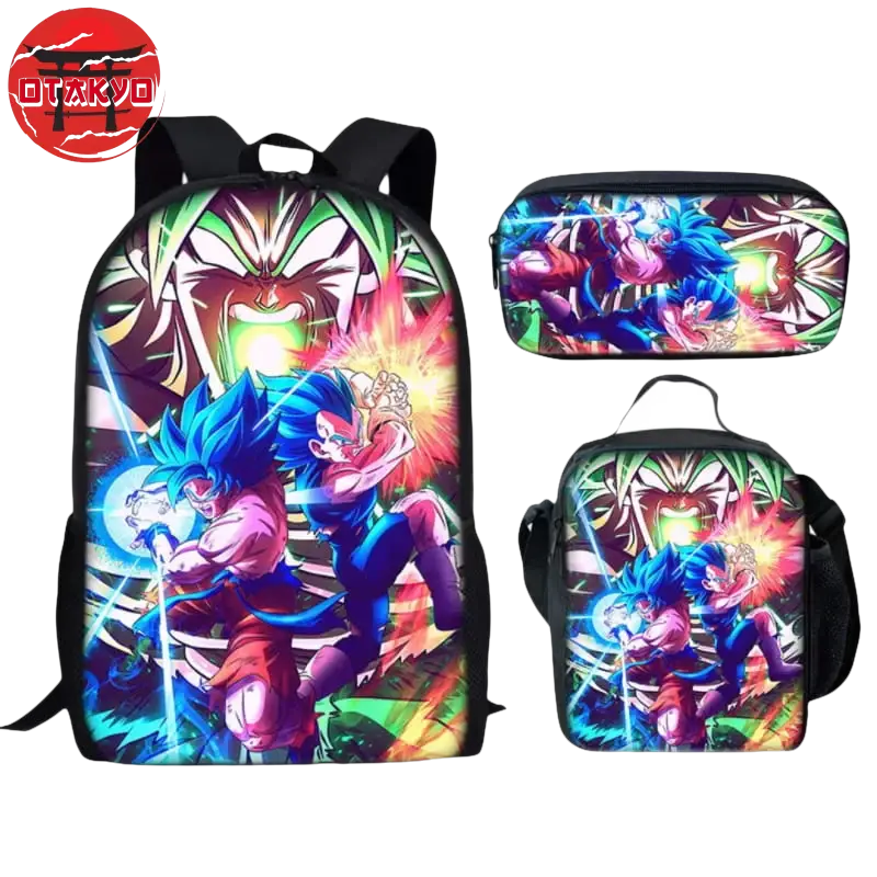 School Bag with Pencil Case and Shoulder Bag Goku x Vegeta VS Broly - Dragon Ball Z™