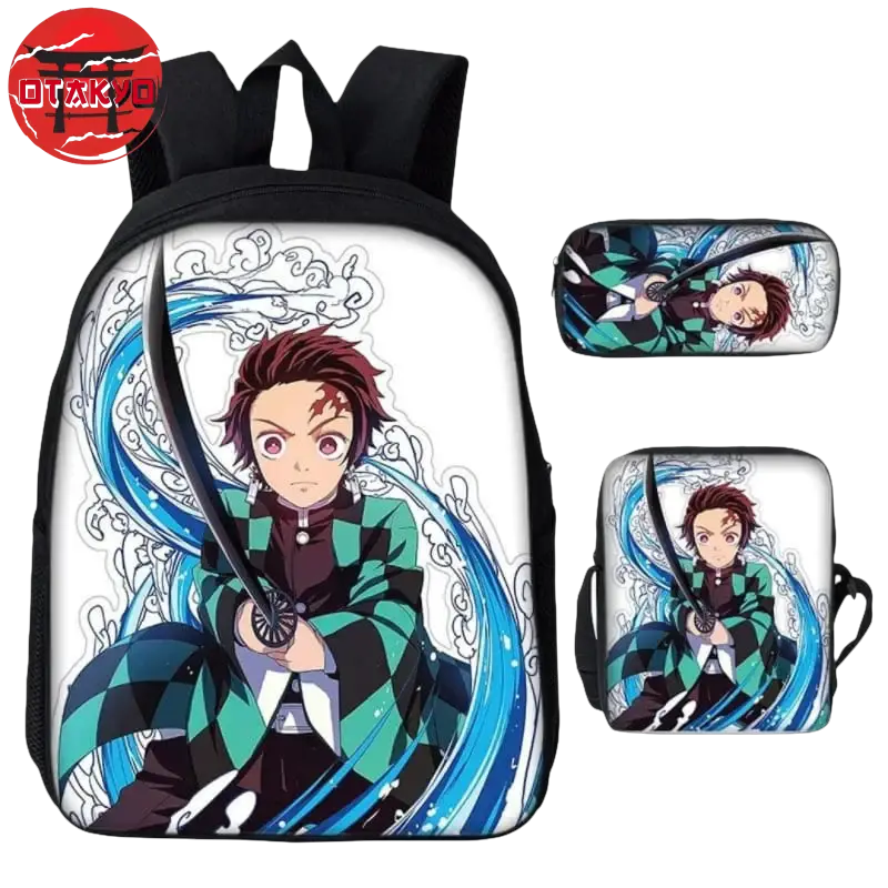 School Bag with Pencil Case and Shoulder Bag Tanjiro Water Pillar - Demon Slayer™