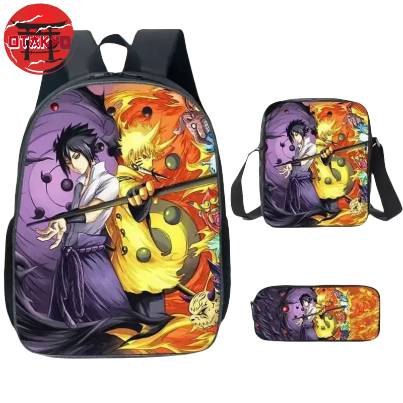 Backpack with Pencil Case and Satchel Sasuke x Naruto Rikudo Sennin - Naruto Shippuden™