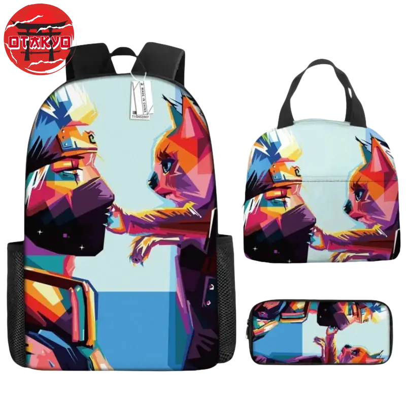 Backpack with Pencil Case and Shoulder Bag Kakashi x Kurama Pop Art - Naruto Shippuden™