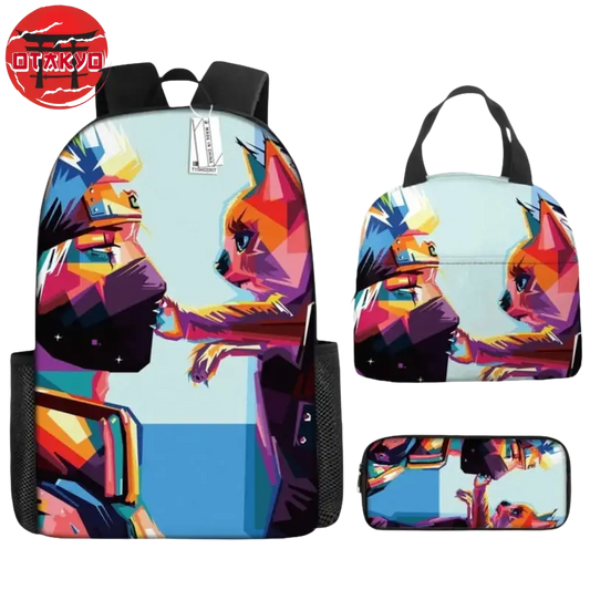 Backpack with Pencil Case and Shoulder Bag Kakashi x Kurama Pop Art - Naruto Shippuden™