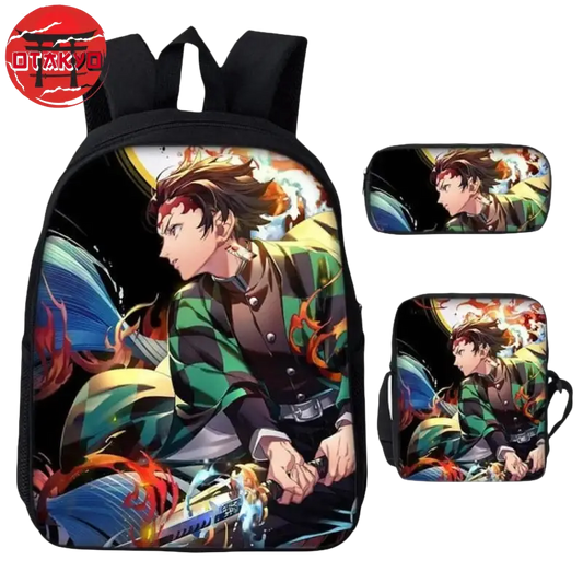 Backpack with Pencil Case and Shoulder Bag Tanjiro Fire & Water - Demon Slayer™
