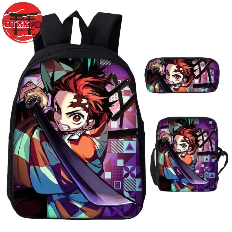 Backpack with Pencil Case and Shoulder Bag Tanjiro Kamado - Demon Slayer™