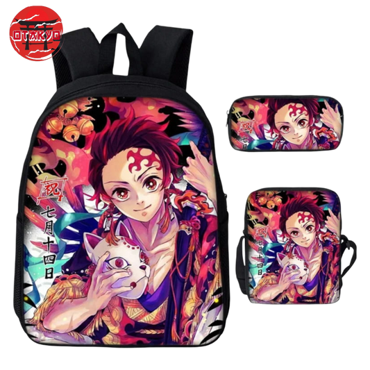 Backpack with Pencil Case and Shoulder Bag Tanjiro Pillar of the Sun - Demon Slayer™