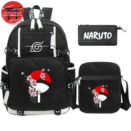 Backpack with Pencil Case and Shoulder Bag Uchiwa - Naruto Shippuden™
