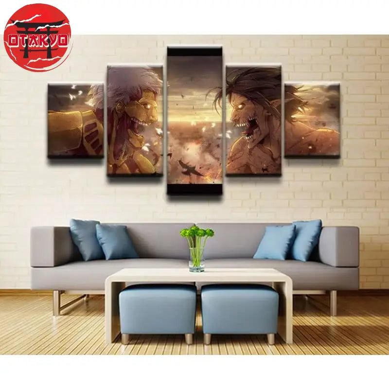 Canvas Attack Titan vs Armored Titan - Attack on Titan™