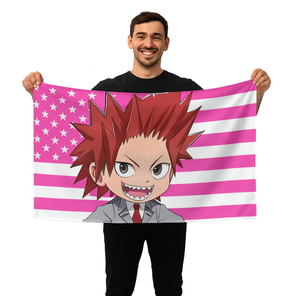 Flag Eijiro Kirishima "Chibi Student Style" - My Hero Academia™