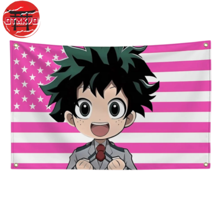 Flag Izuku Midoriya "Chibi Student Style" - My Hero Academia™