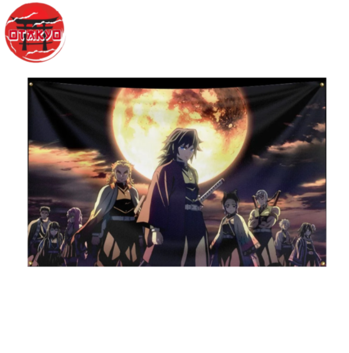 Flag Pillars "Under The Crimson Moon" - Demon Slayer™
