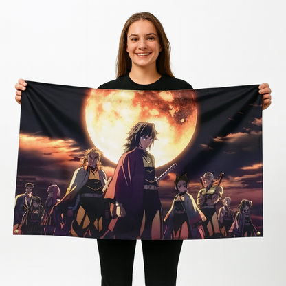 Flag Pillars "Under The Crimson Moon" - Demon Slayer™