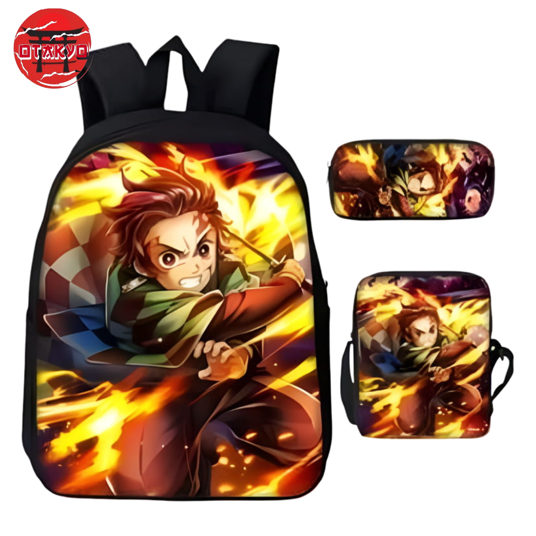 School Bag with Pencil Case and Shoulder Bag Tanjiro Breathing of the Sun - Demon Slayer™