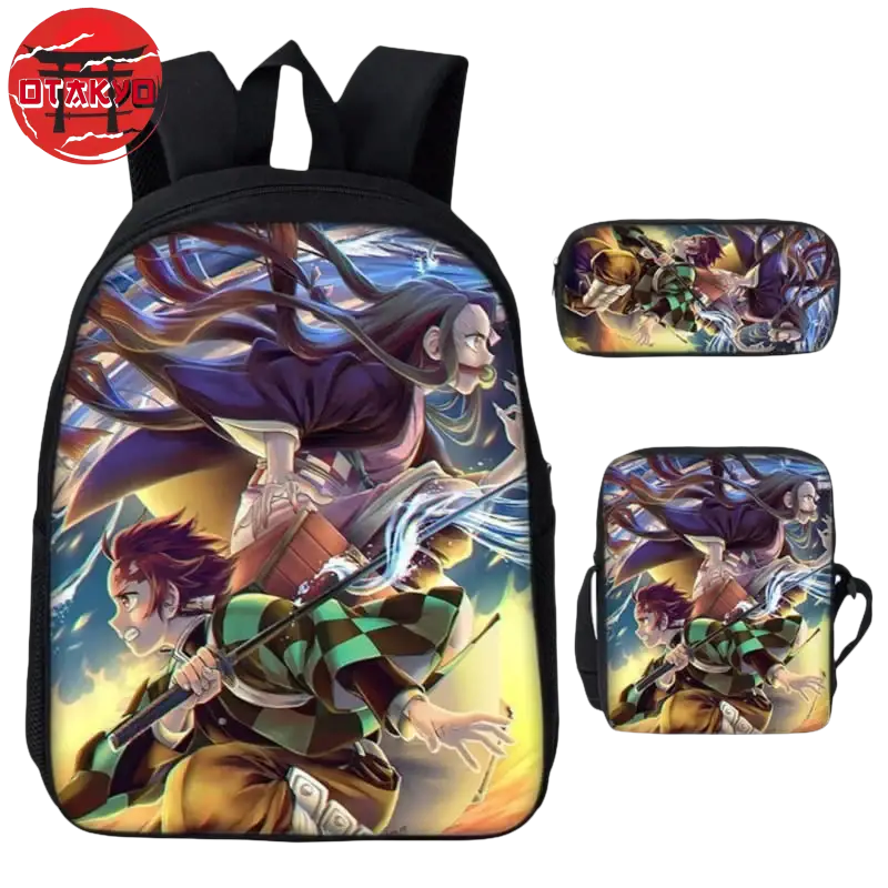 School Bag with Pencil Case and Shoulder Bag Tanjiro & Nezuko Kamado - Demon Slayer™
