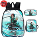 Schoolbag with Pencil Case and Messenger Bag Tanjiro Water Breathing - Demon Slayer™