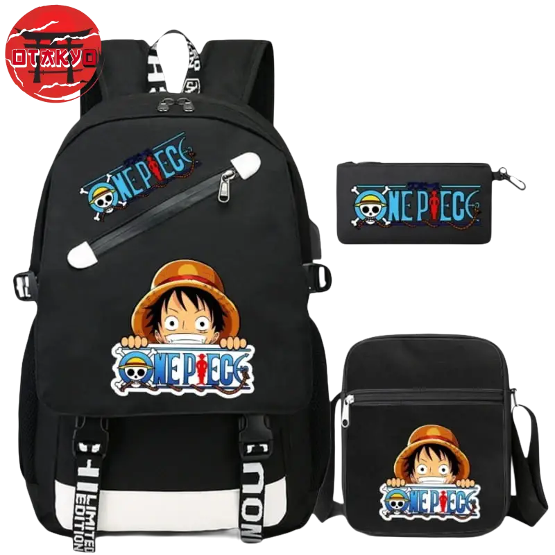Schoolbag with Pencil Case and Pouch Logo - One Piece™