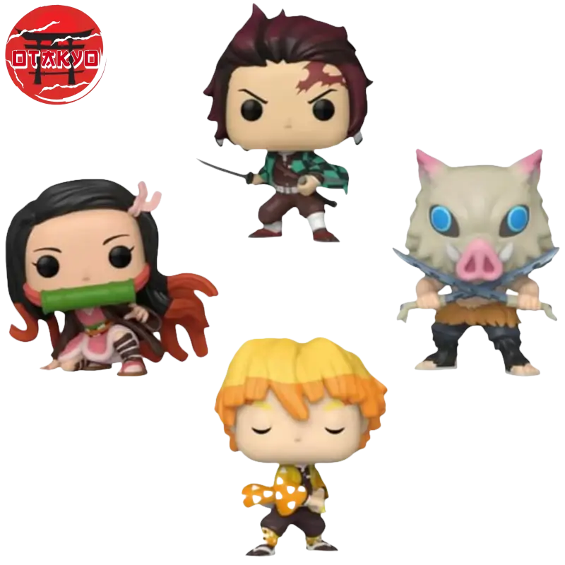 Set of 4 POP Figures Tanjiro, Zenitsu, Nezuko and Inosuke - Demon Slayer™