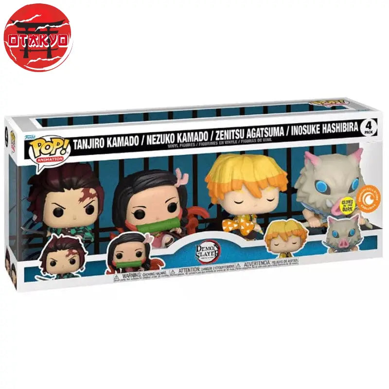 Set of 4 POP Figures Tanjiro, Zenitsu, Nezuko and Inosuke - Demon Slayer™