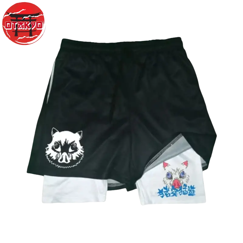 Short Inosuke Black and White - Demon Slayer™