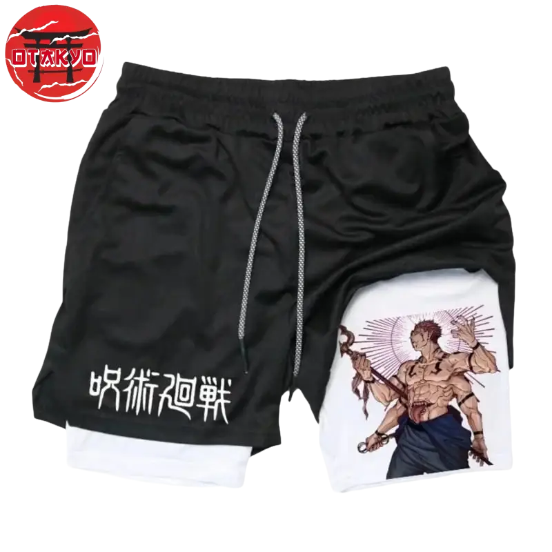 Short Sukuna "Reincarnation" Black and White - Jujutsu Kaisen™