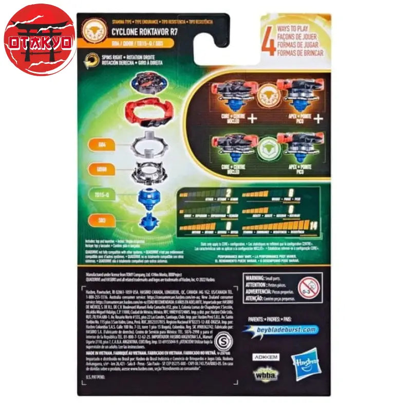 Spinning Top Cyclone Roktavor R7 Aquilon'-Q Massive-Q+Flugel-6 - Beyblade Burst QuadDrive™