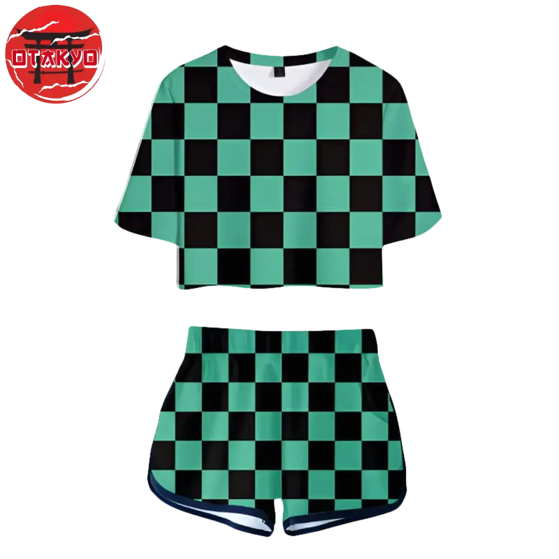Women's Pajamas Tanjiro Green Plaid - Demon Slayer™