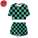 Women's Pajamas Tanjiro Green Plaid - Demon Slayer™