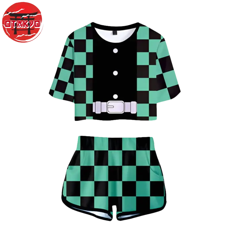Women's Pajamas Tanjiro Green and Black - Demon Slayer™